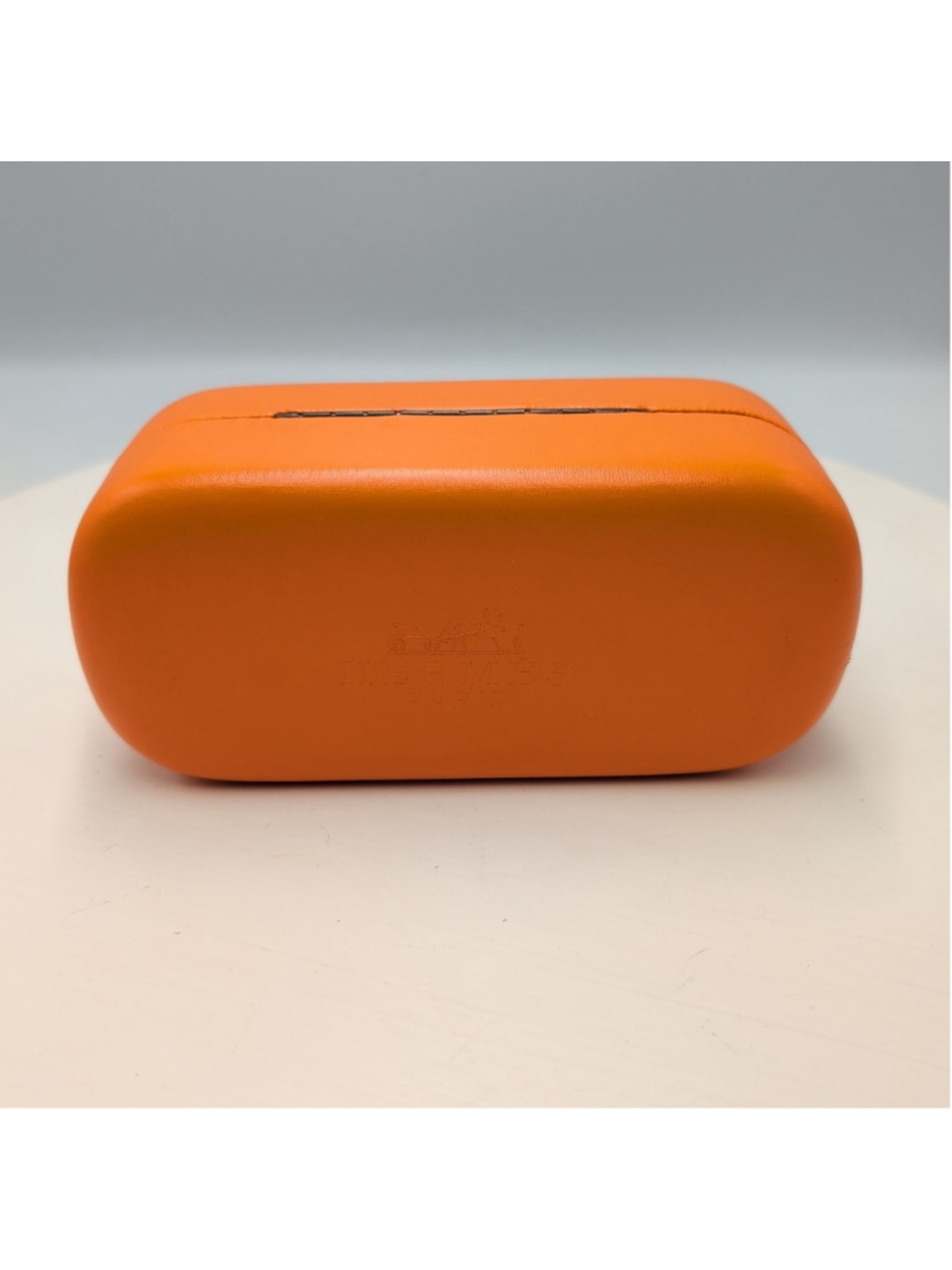 Hermes Orange Leather Hard Eyeglass/Sunglass Case Felt Lining Case Only